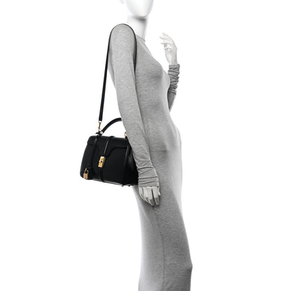 Celine Satinated Calfskin Small 16 Top Handle Bag Black 2 of 13