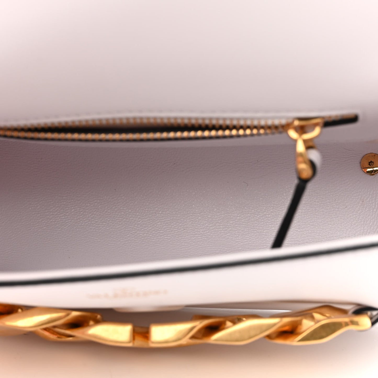 Calfskin Small Vlogo Chain Shoulder Bag Optic White