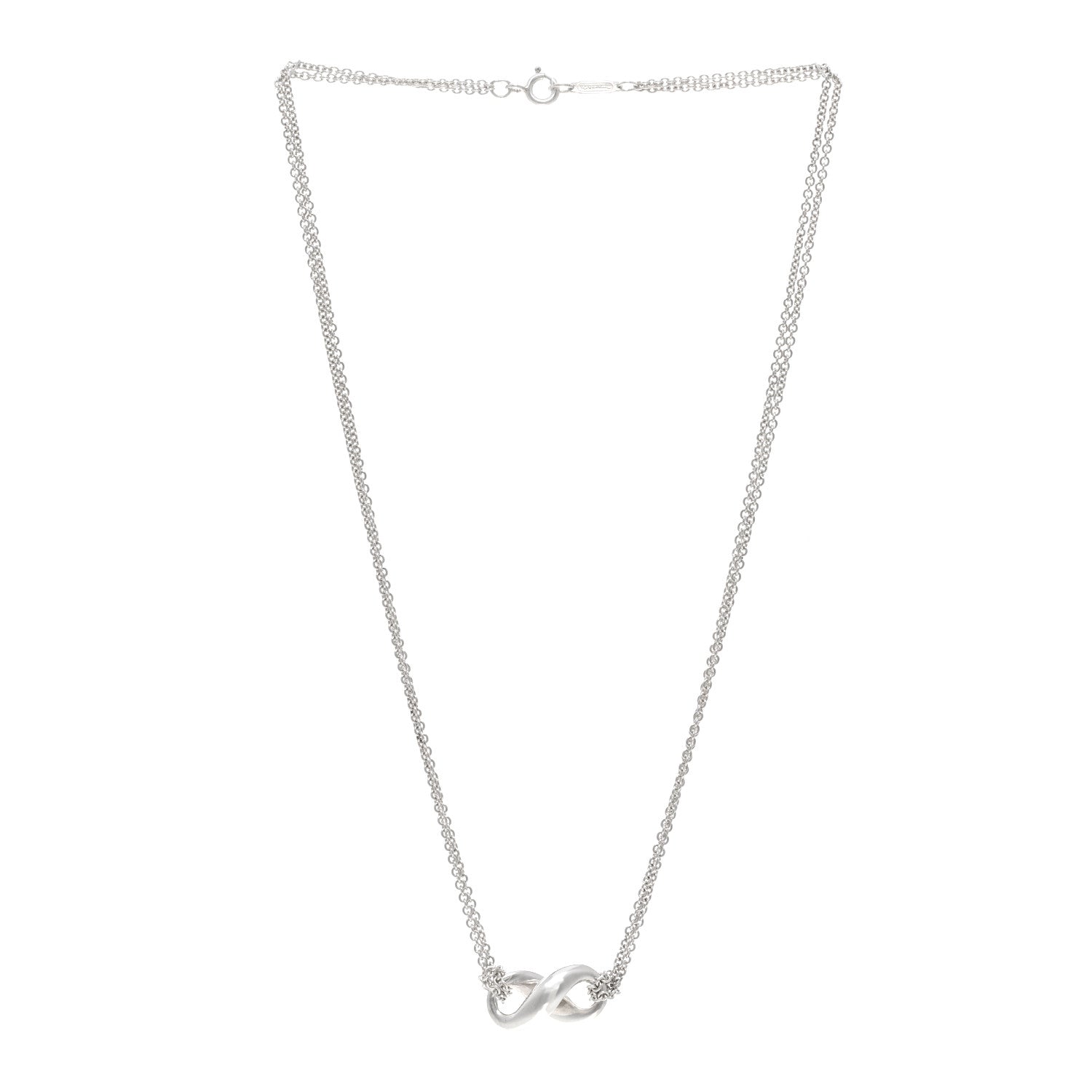 Tiffany Sterling Silver Figure 8 Pendant Necklace 3 of 4