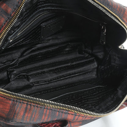 Prada Cordura Crocco Satchel Rosso 5 of 11