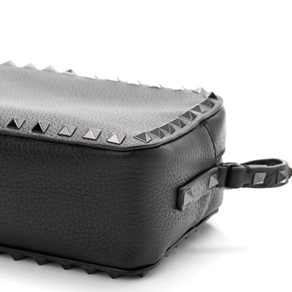 Valentino Garavani Pebbled Calfskin Rockstud Camera Crossbody Bag Black 9 of 10