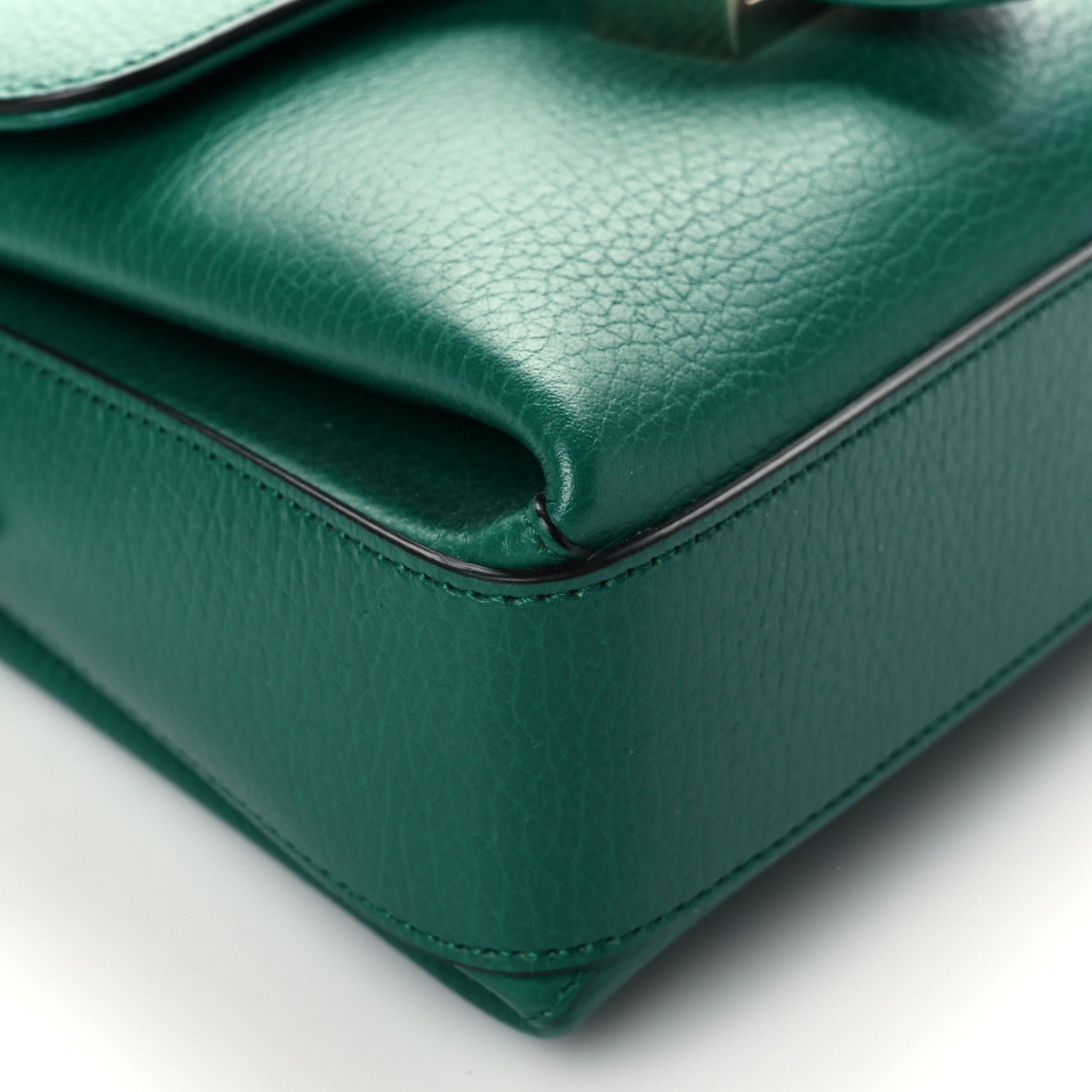 Gucci Dollar Calfskin Interlocking G Crossbody Bag Emerald 10 of 11