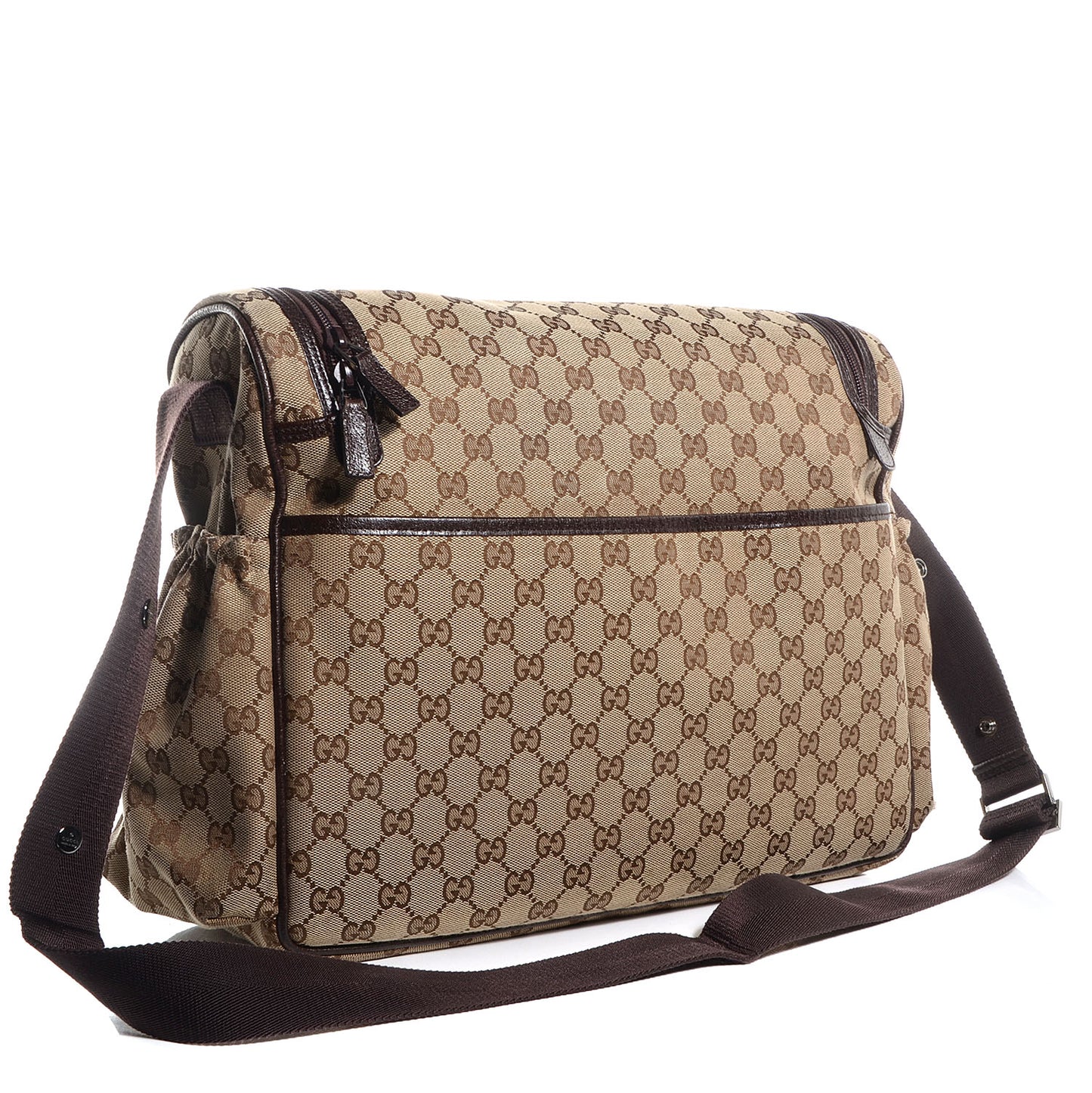 Monogram Natural Pigskin Large Diaper Bag Beige Ebony Cocoa Dark Chocolate
