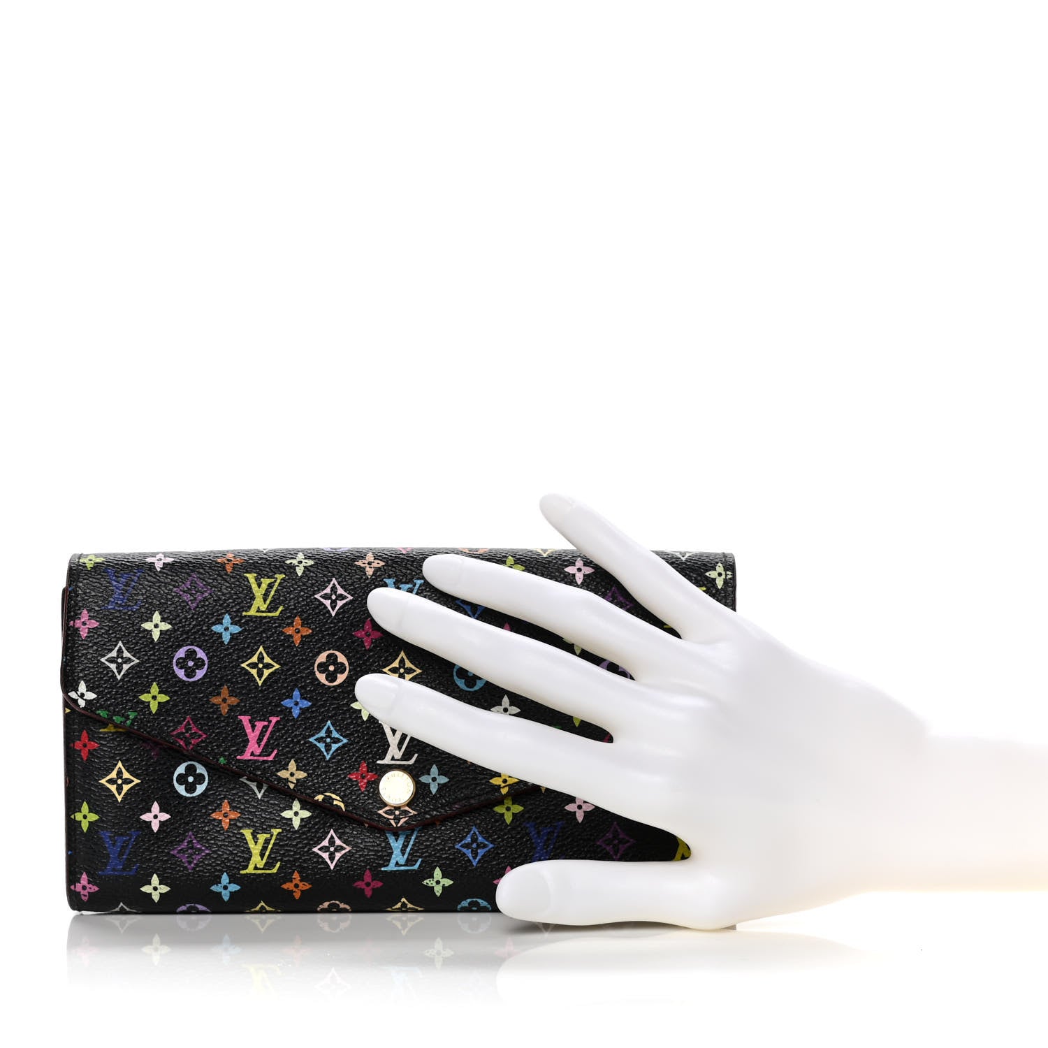 Louis Vuitton Monogram Multicolor Sarah Wallet NM Black Grenade 2 of 11