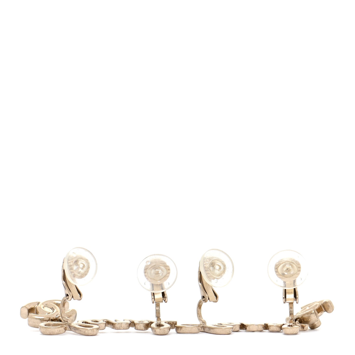 Chanel Metal CC Turnlock Climber Clip On Earrings Gold 3 of 5