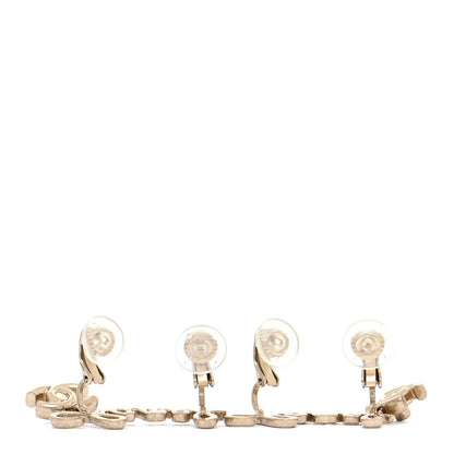 Chanel Metal CC Turnlock Climber Clip On Earrings Gold 3 of 5