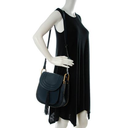 Chloe Calfskin Braided Medium Hudson Shoulder Bag Silver Blue 2 of 7