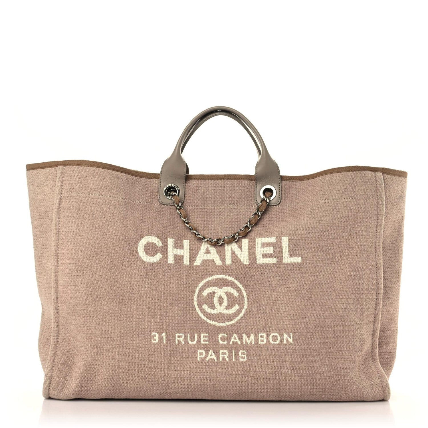 Chanel Canvas Extra Large Deauville Tote Ecru 1 of 10
