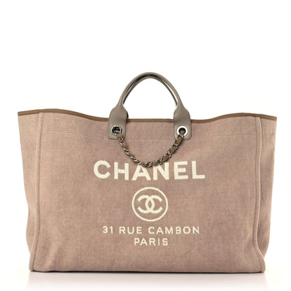 Chanel Canvas Extra Large Deauville Tote Ecru 1 of 10