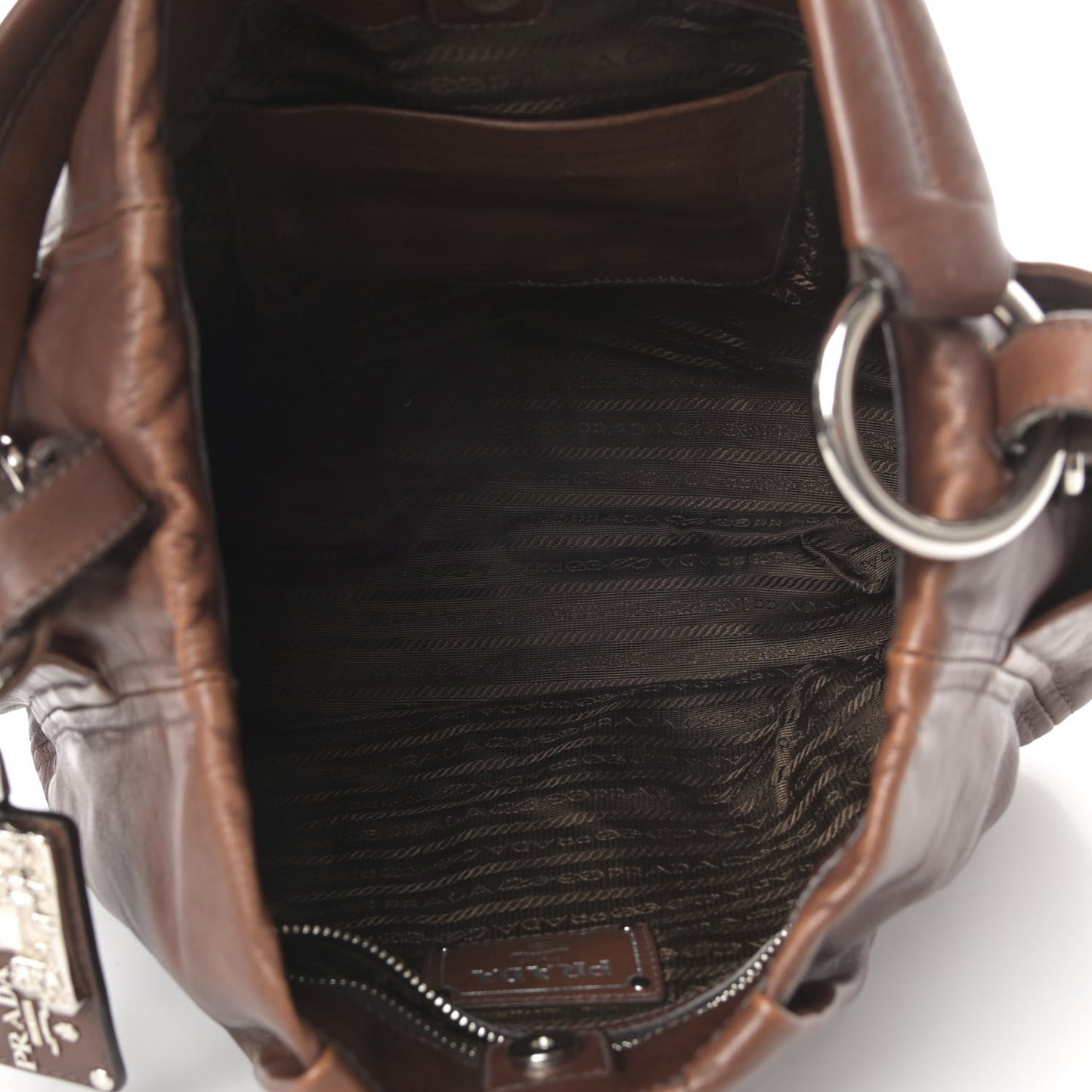 Soft Calf Pleated Two Pocket Hobo Nocciolo