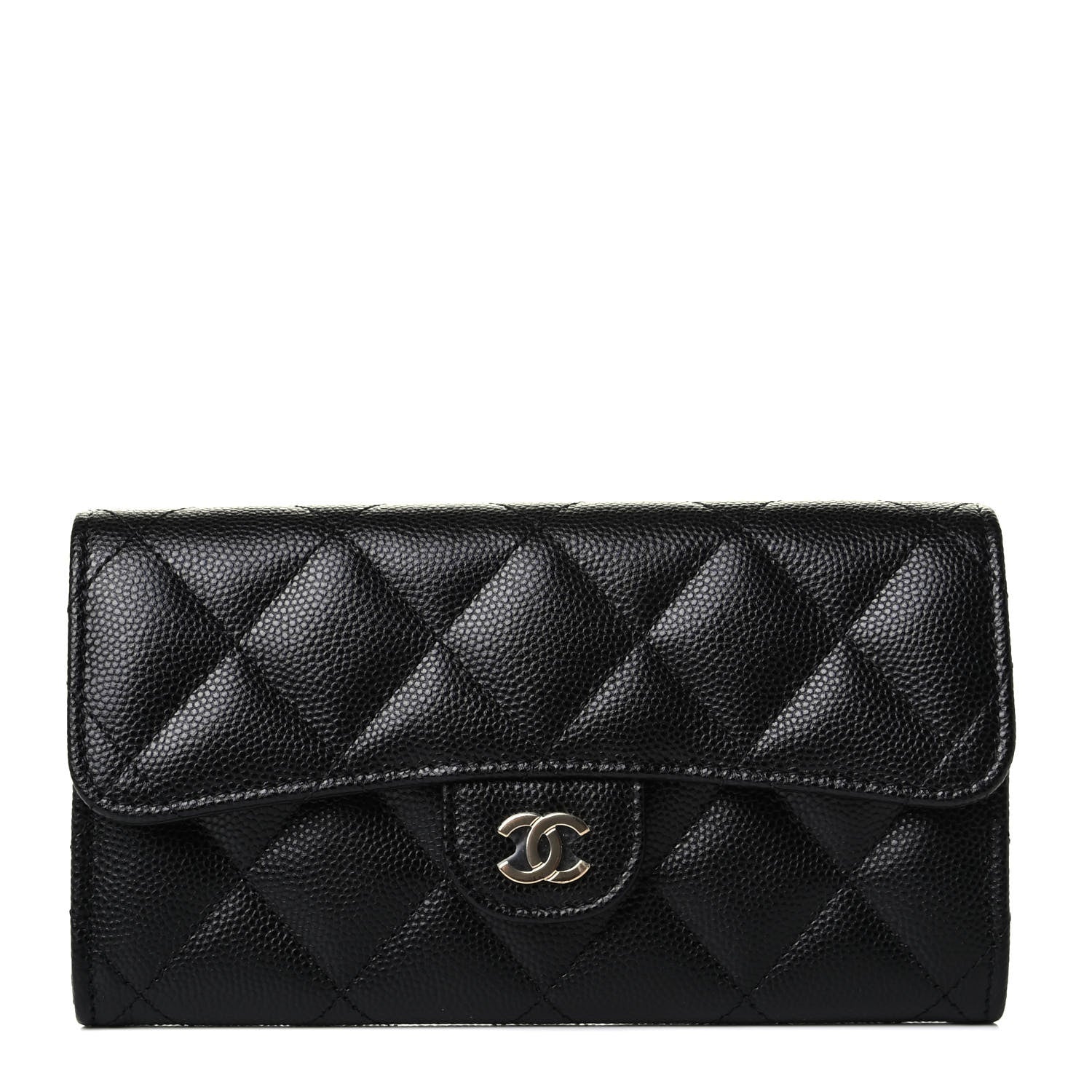 Chanel Caviar Quilted Medium Gusset Flap Wallet Black 1 of 5