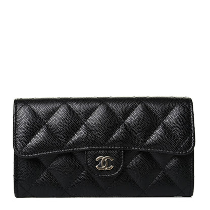 Chanel Caviar Quilted Medium Gusset Flap Wallet Black 1 of 5