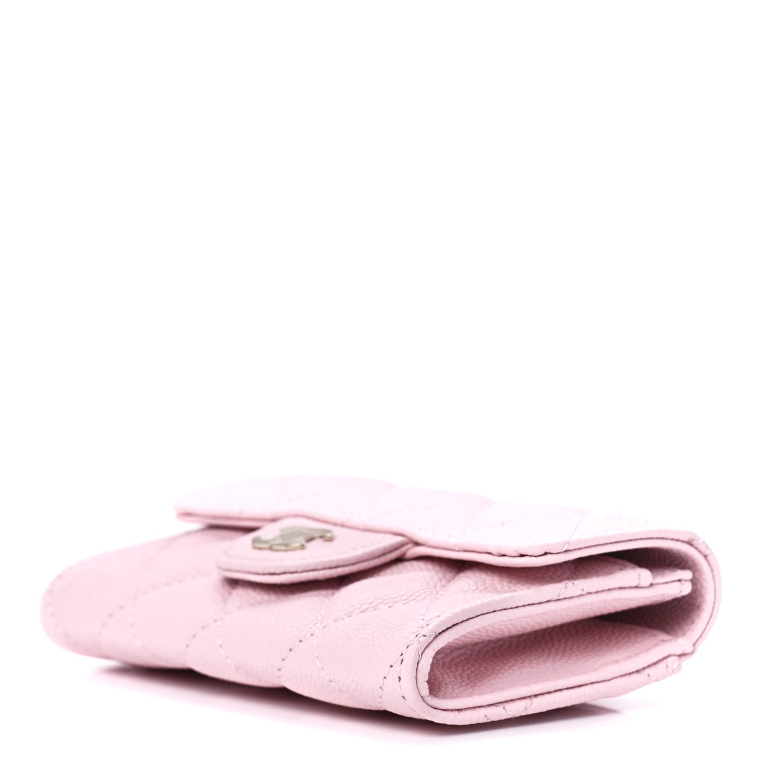 Chanel Caviar Quilted Flap Card Holder Wallet Light Pink 10 of 13