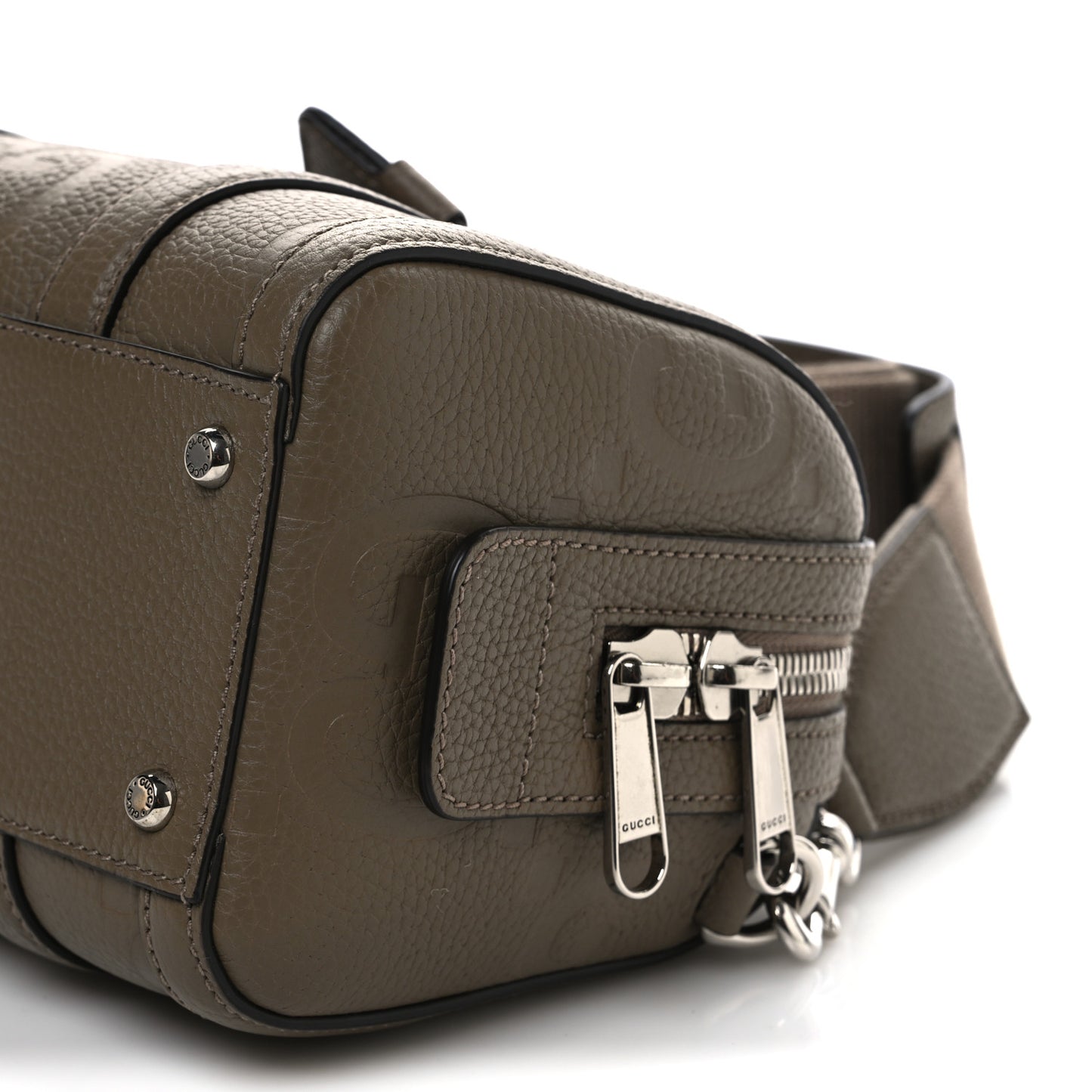 Piuma Calfskin Jumbo GG Embossed Mini Duffle Bag Good Taupe