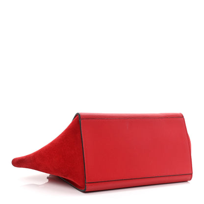 Celine Drummed Calfskin Suede Small Trapeze Coquelicot 4 of 13