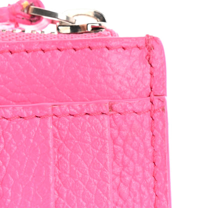 Balenciaga Grained Calfskin Logo Large Cash Long Coin Card Holder Acid Pink Black 9 of 9