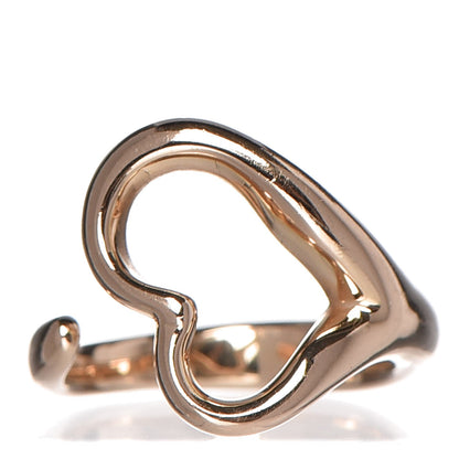 Tiffany 18K Rose Gold Elsa Peretti Small Open Heart Ring 48 4.5 1 of 6