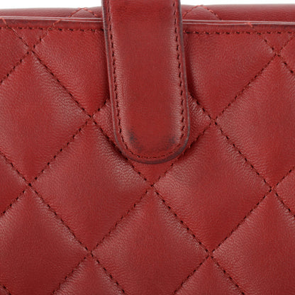 Chanel Lambskin Quilted French Flap Wallet Red 5 of 14