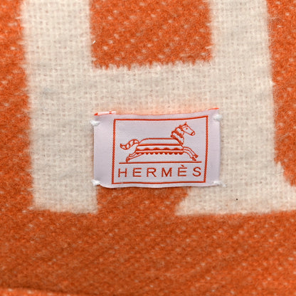 Hermes Wool Cashmere Avalon Epopee Pillow Mandarine Rose 3 of 4