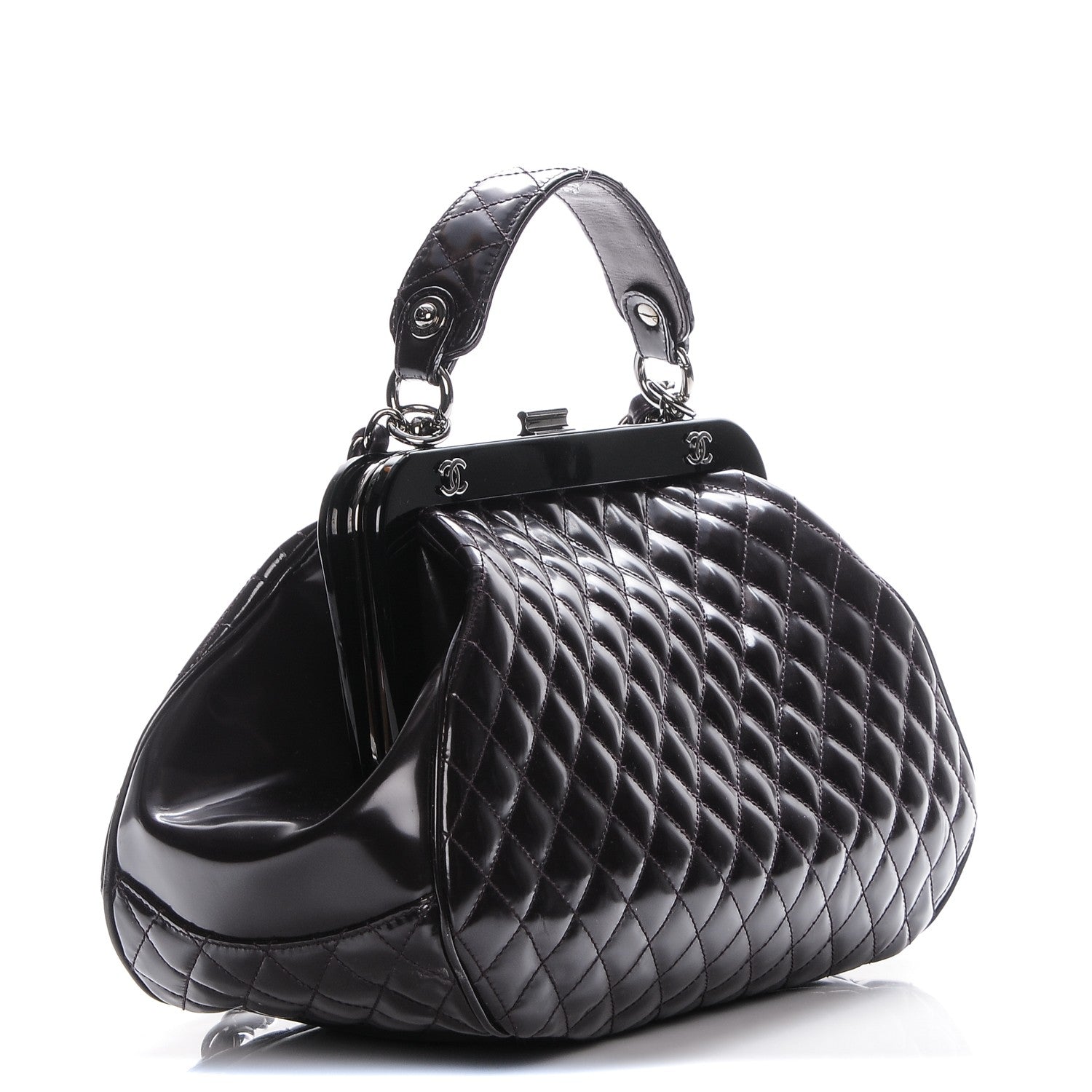 Chanel Glazed Calfskin Quilted Mademoiselle Small Frame Bag Purple 3 of 9
