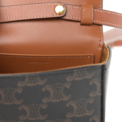 Celine Triomphe Canvas Calfskin Mini Triomphe Tan 7 of 12