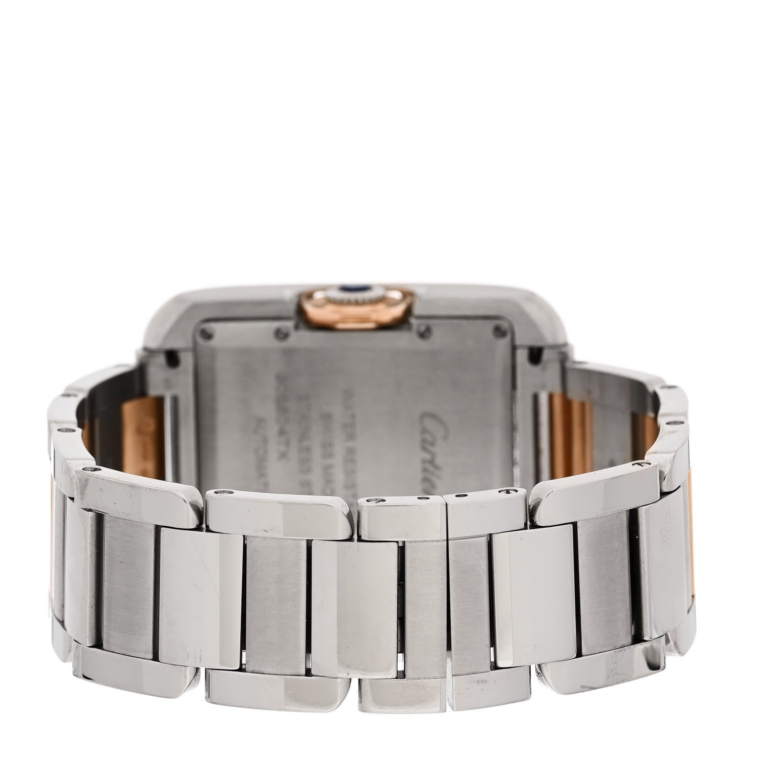 Cartier Stainless Steel 18K Pink Gold Diamond 30mm Tank Anglaise Automatic Watch 3 of 5