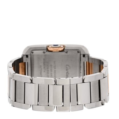 Cartier Stainless Steel 18K Pink Gold Diamond 30mm Tank Anglaise Automatic Watch 3 of 5