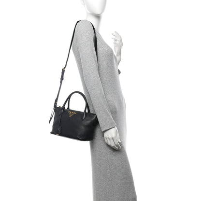 Prada Vitello Daino Small Tote Black 2 of 20