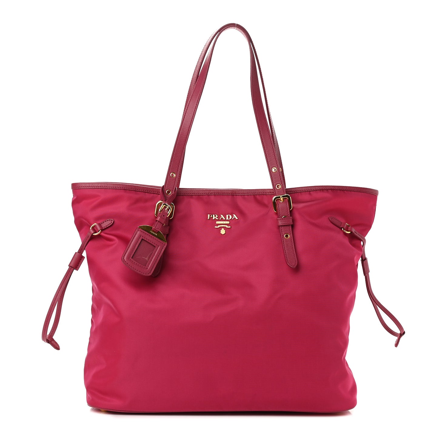 Tessuto Nylon Saffiano Shopping Tote Ibisco