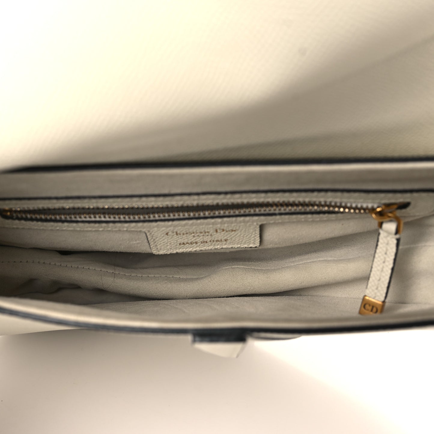 Grained Calfskin Saddle Bag With Strap Latte