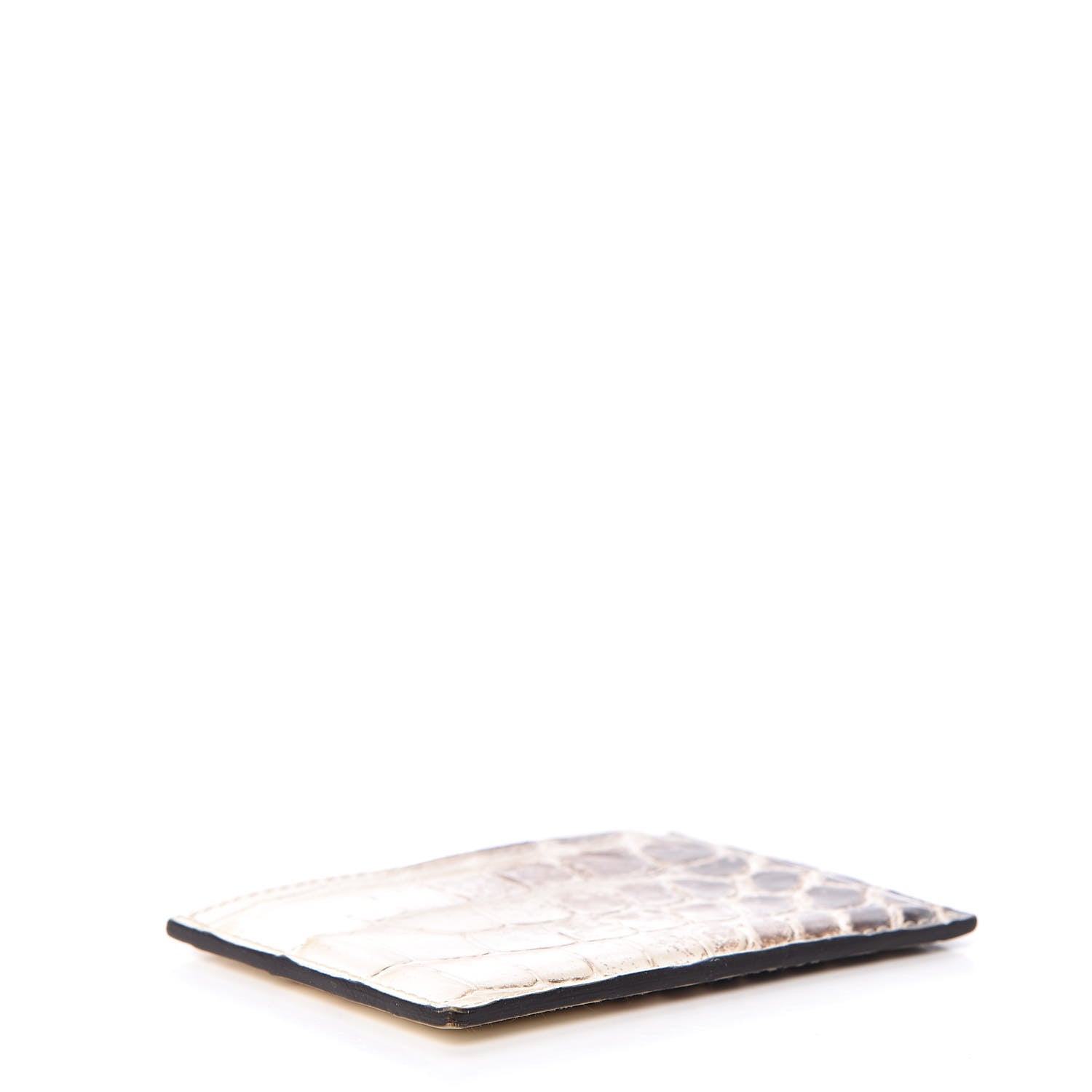 Hermes Matte Niloticus Crocodile Himalaya Petit H Card Case Blanc