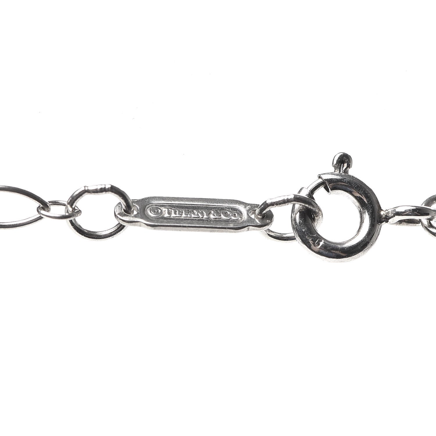 Tiffany Sterling Silver Diamond Lock Pendant Necklace 5 of 6