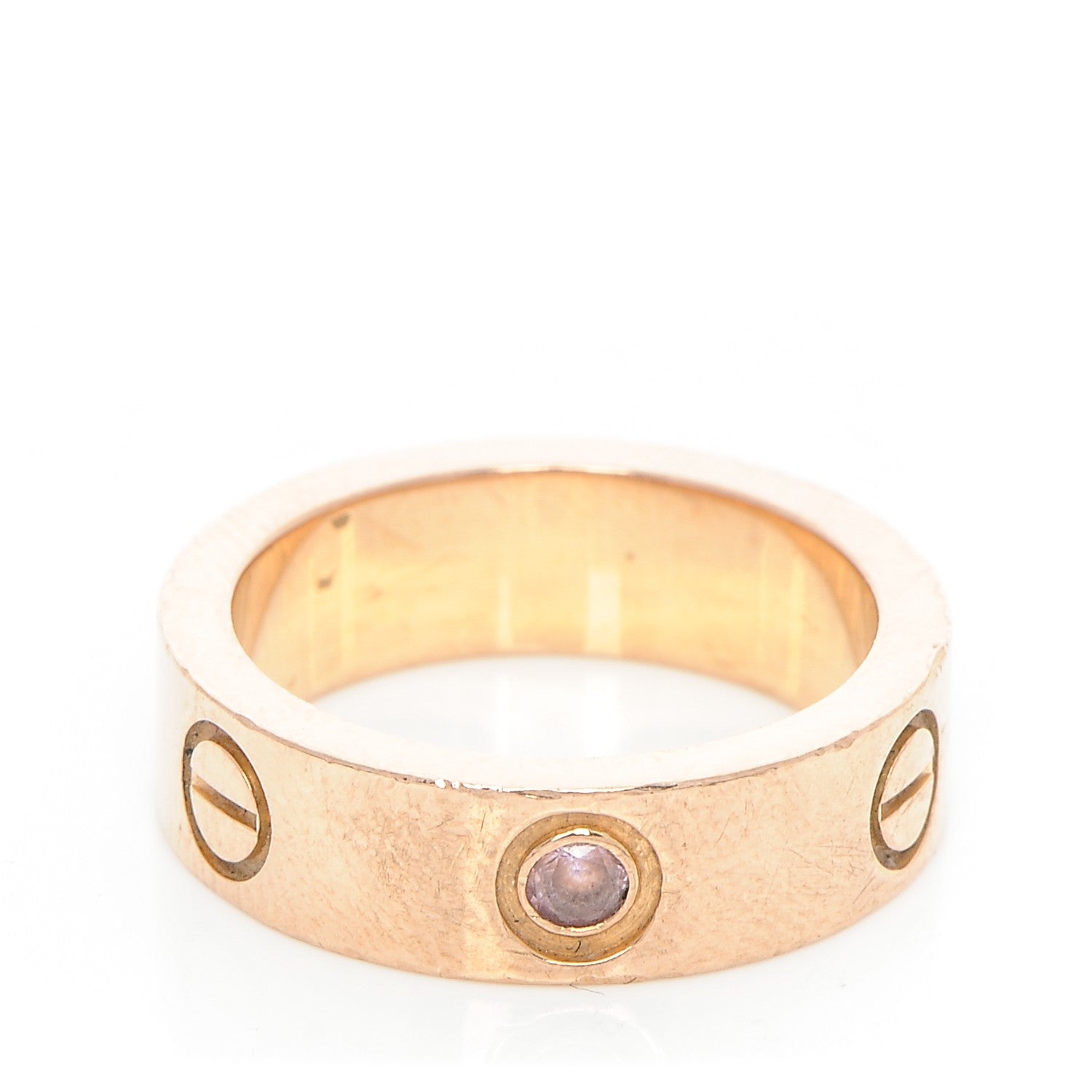 Cartier 18K Pink Gold Pink Sapphire 5.5mm LOVE Ring 51 5.75 1 of 4