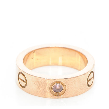 Cartier 18K Pink Gold Pink Sapphire 5.5mm LOVE Ring 51 5.75 1 of 4