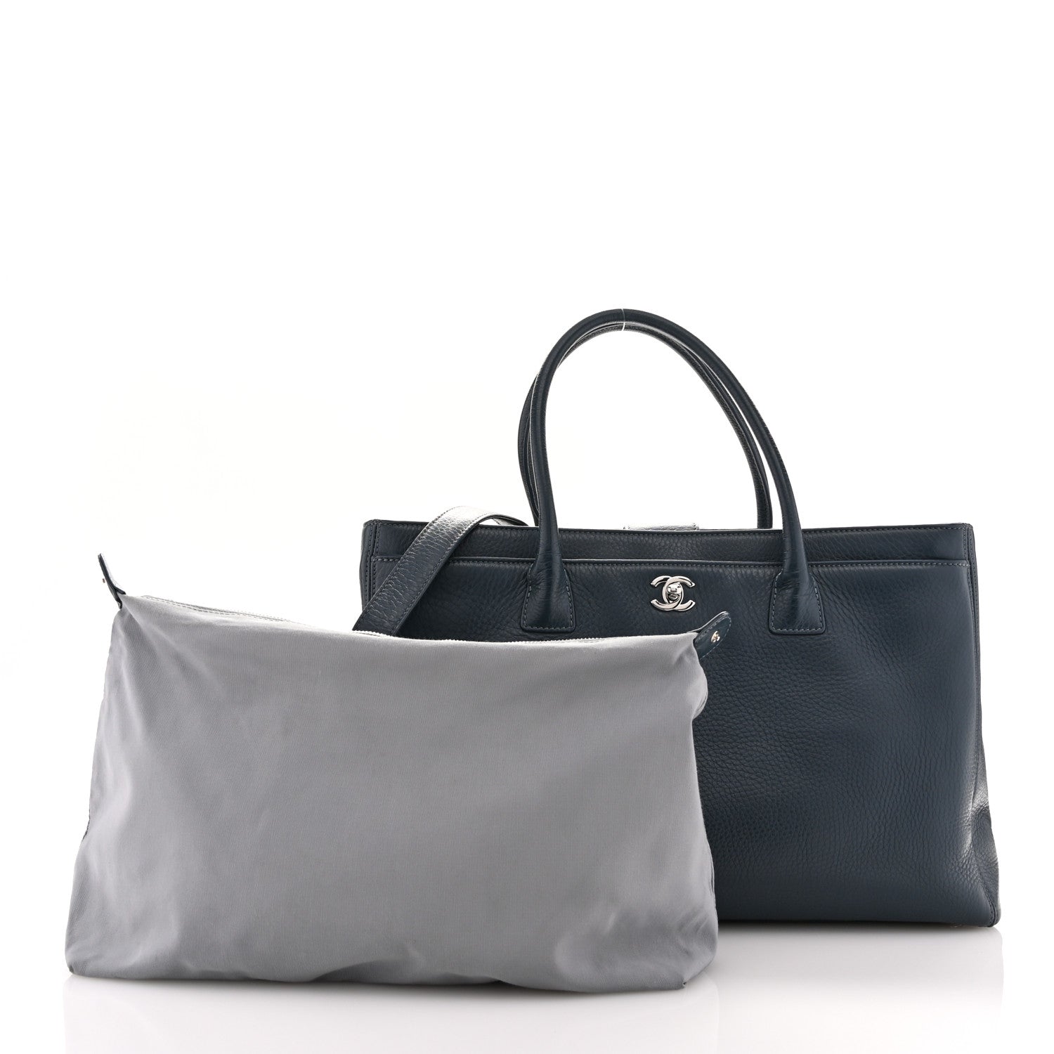 Chanel Deerskin Cerf Executive Shopper Tote Dark Blue 2 of 13