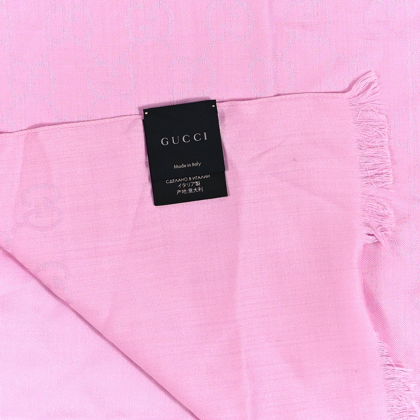 Wool Silk GG Monogram GGNat Scarf Rose