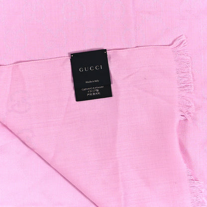 Gucci Wool Silk GG Monogram GGNat Scarf Rose 3 of 4