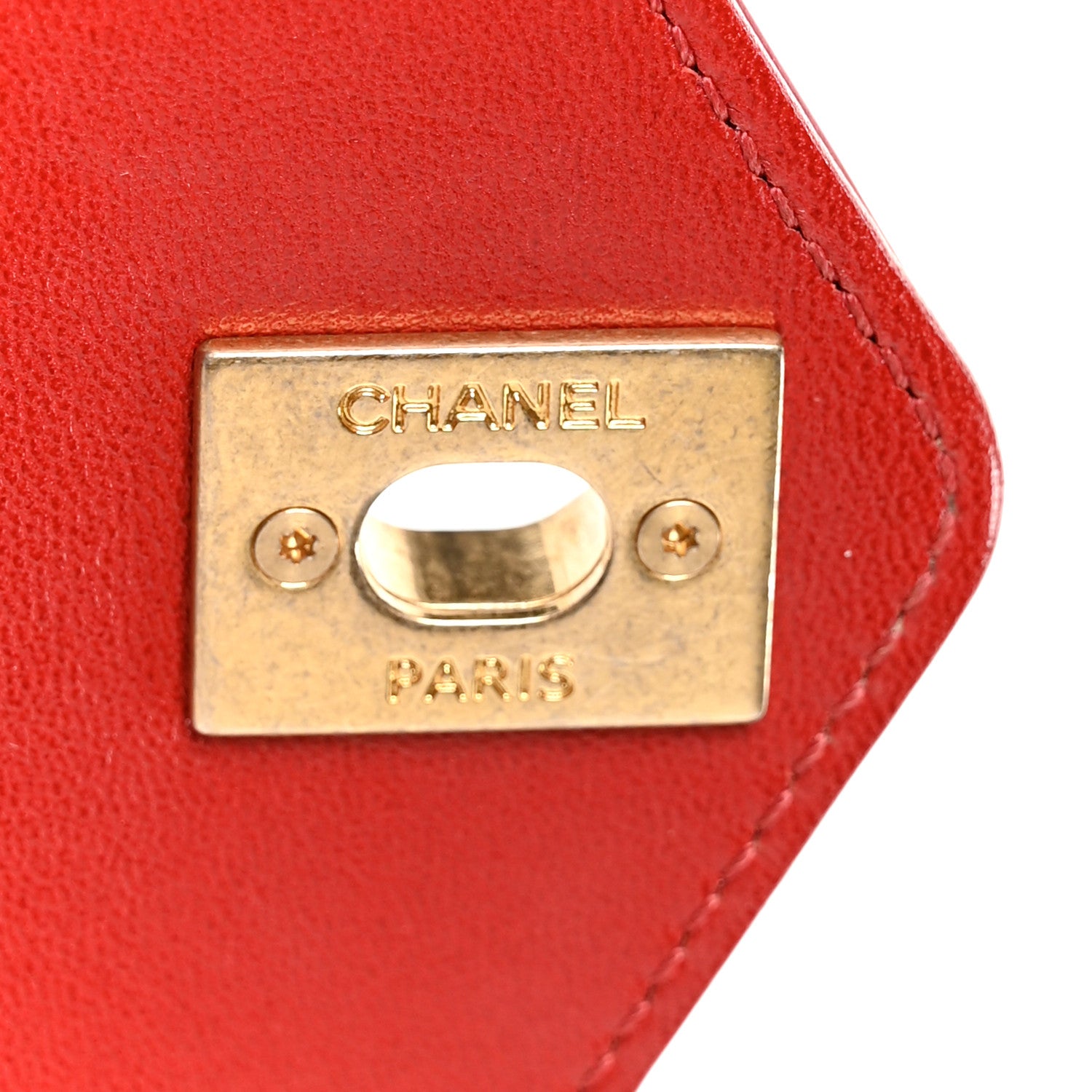 Chanel Lambskin Chevron Stitched Envelope Flap Bag Red 10 of 13