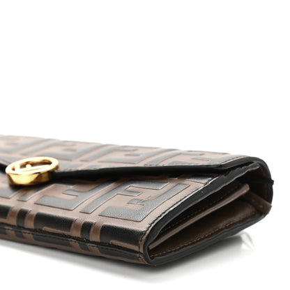 Fendi Vitello Soft F is Fendi Bi-Color FF 1974 Embossed Continental Envelope Wallet On Chain Maya Black 10 of 13