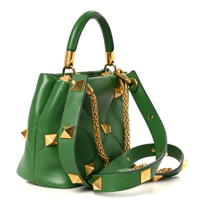 Valentino Garavani Nappa Small Roman Stud The Handle Bag Gea Green 3 of 11
