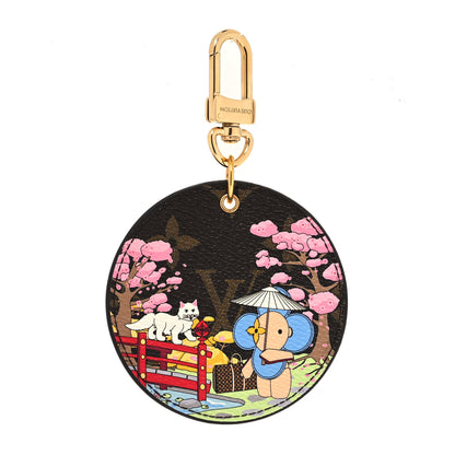 Louis Vuitton Monogram 2021 Christmas Animation Japanese Garden Bag Charm Key Ring Wisteria Pink 1 of 4