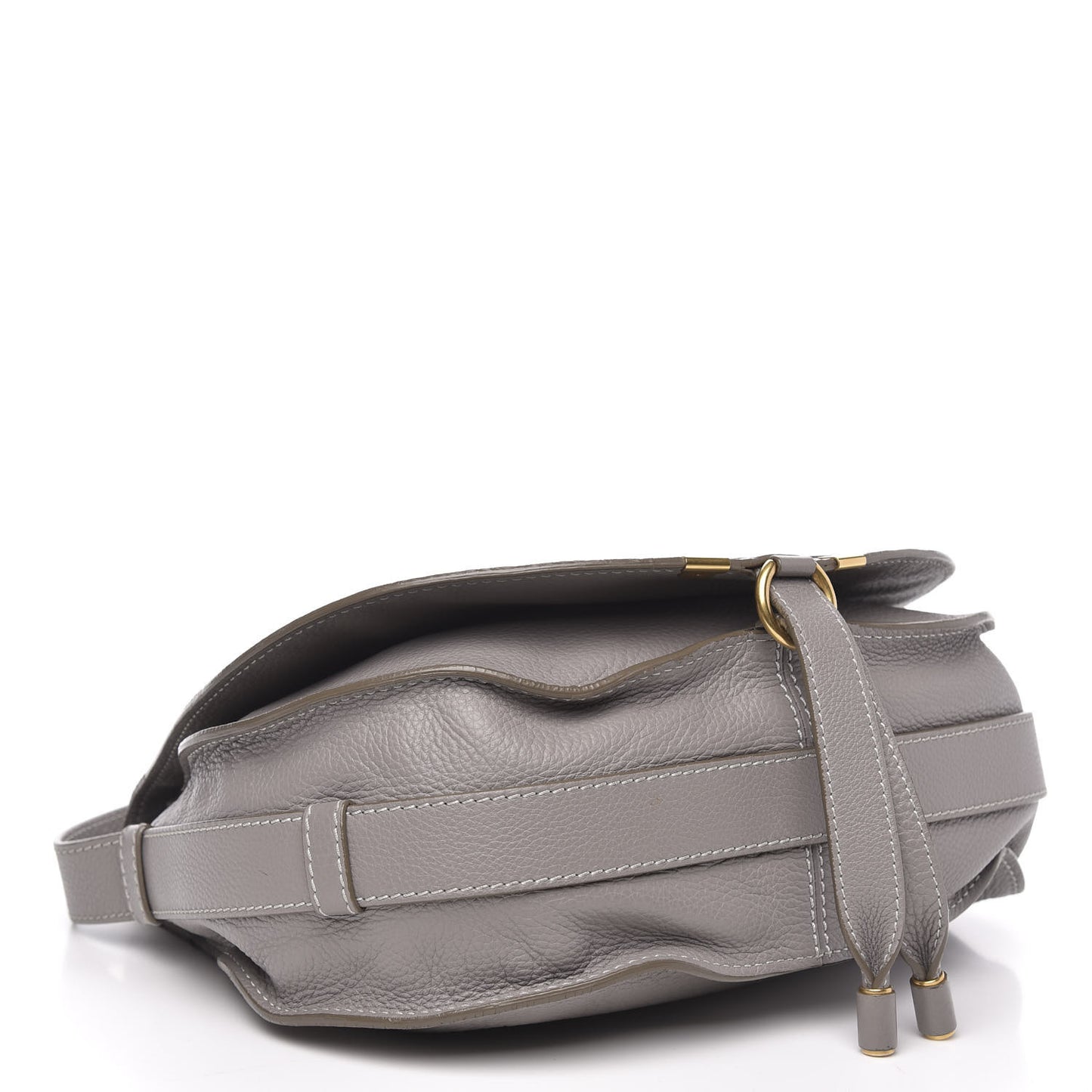 Calfskin Medium Marcie Round Crossbody Bag Cashmere Grey