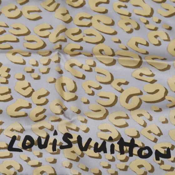 Louis Vuitton Silk Leopard Scarf Blue 3 of 6