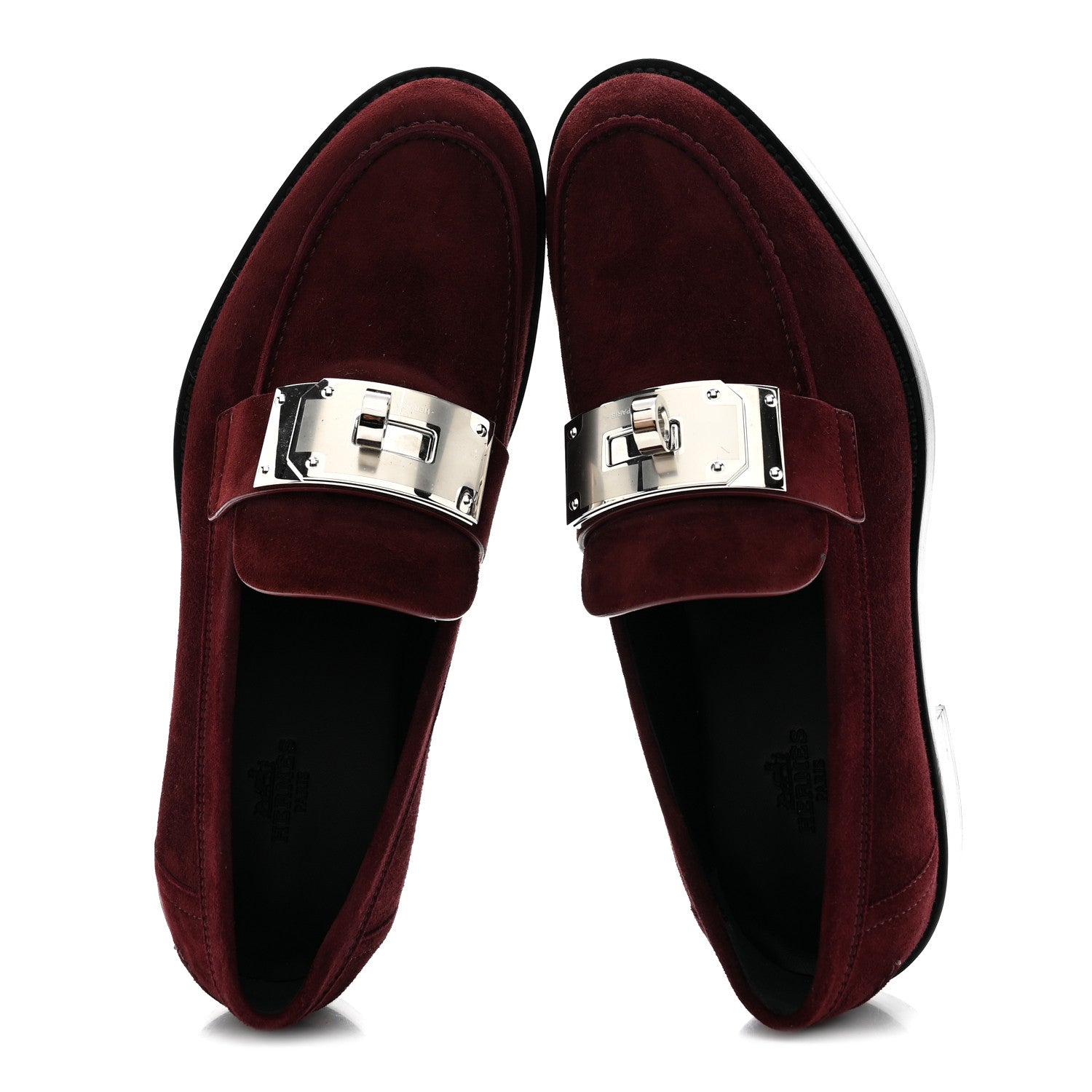 Hermes Suede Goatskin Womens Hot Loafer 38 Marron Mahogany 1875811