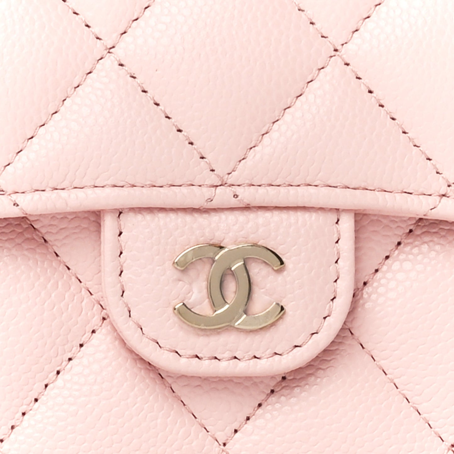Caviar Quilted Medium Flap Wallet Light Pink
