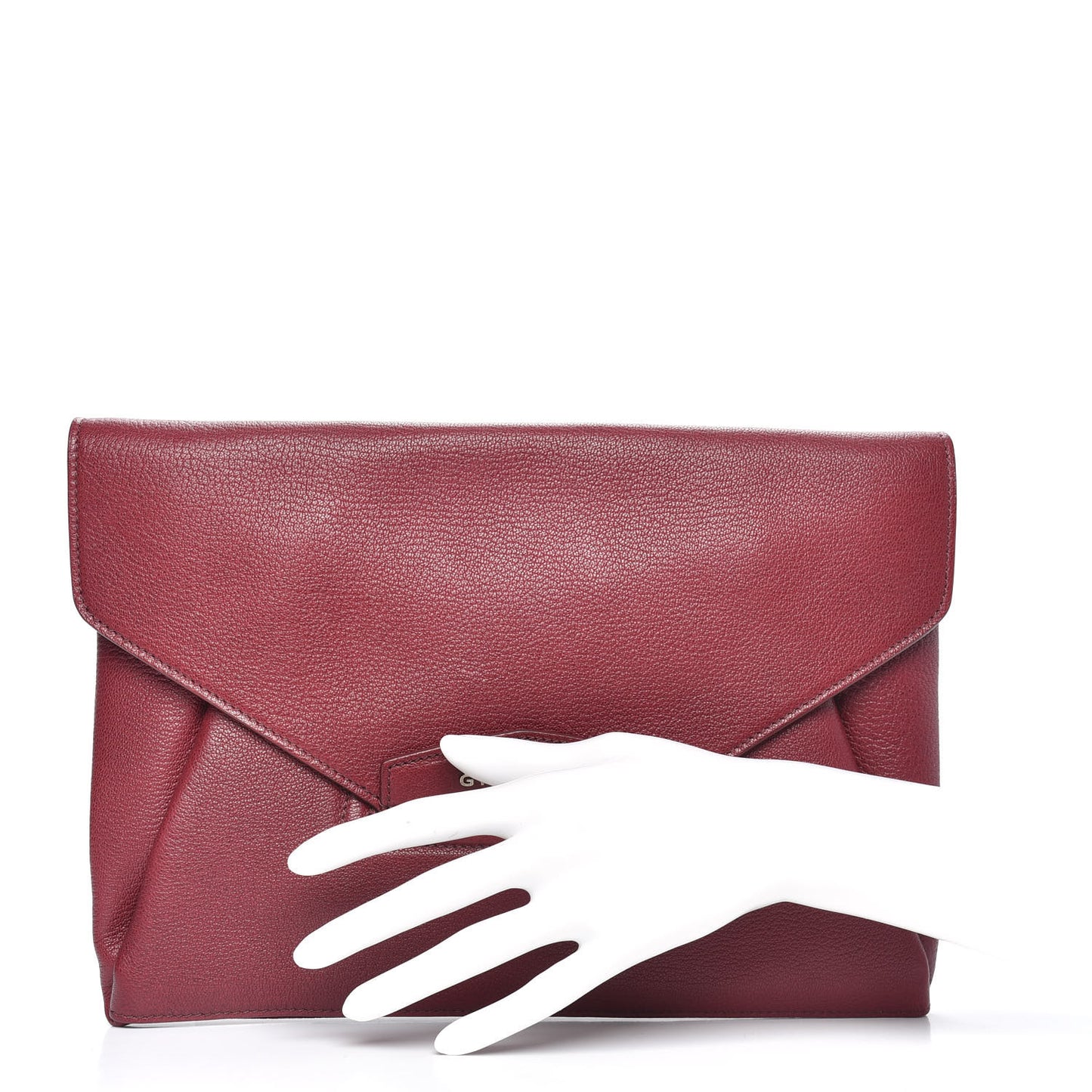 Sugar Goatskin Medium Antigona Envelope Clutch Raspberry