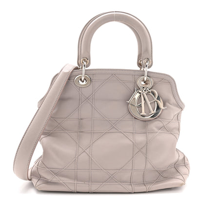 Christian Dior Lambskin Cannage Medium Granville Tote Grey 1 of 17