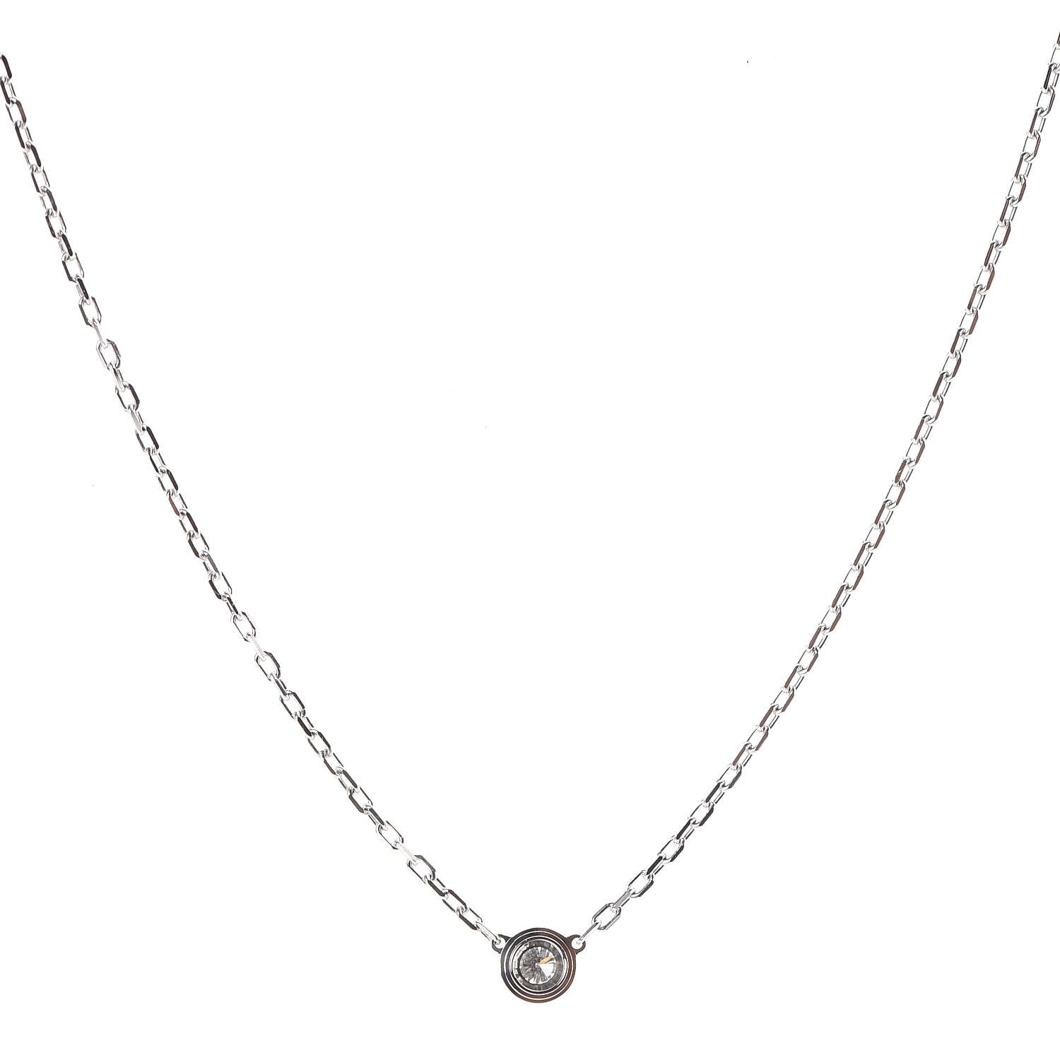 Cartier 18K White Gold Diamond SM D'Amour Pendant Necklace 1 of 6