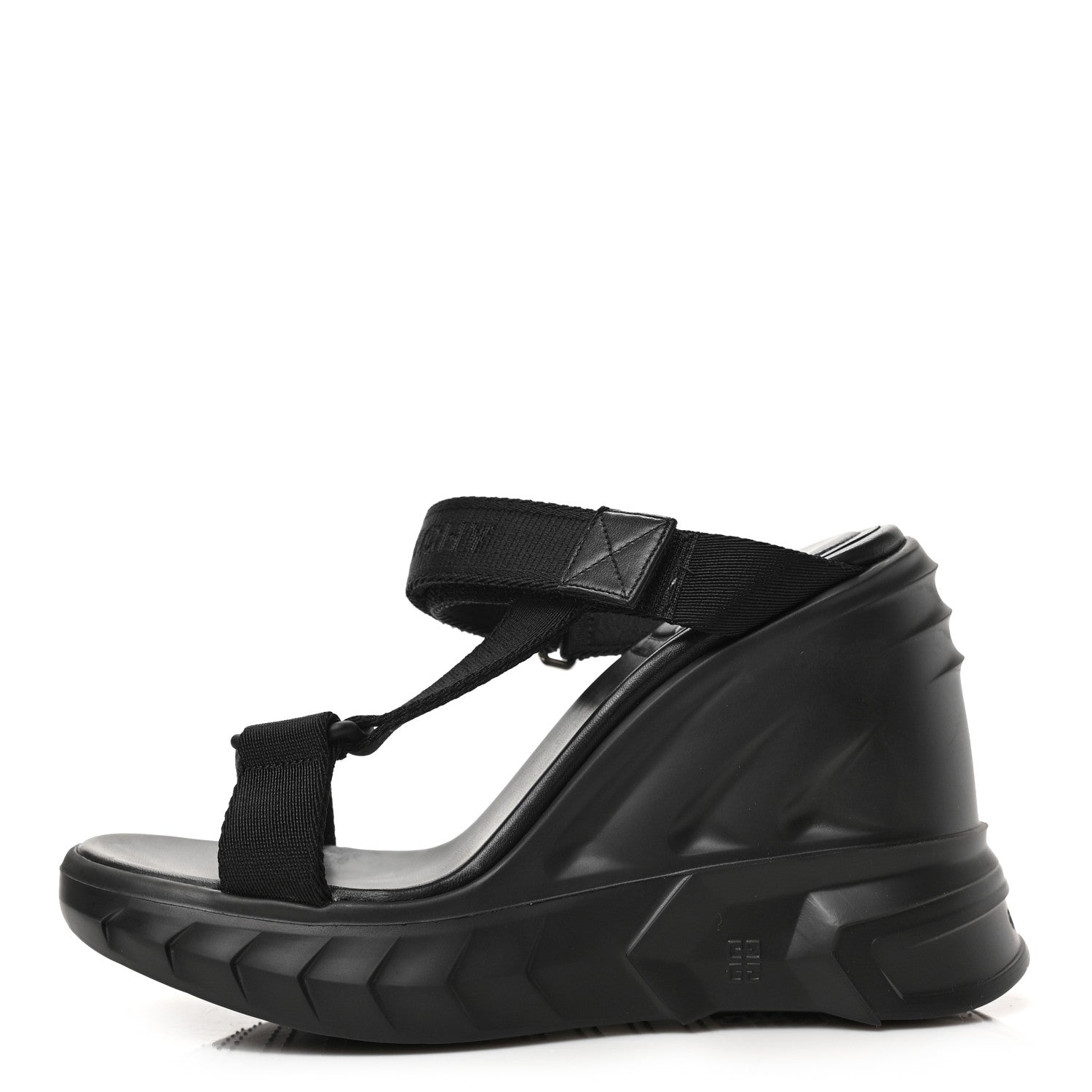 Givenchy Rubber Marshmallow Wedge Strap Sandals 38 Black 1 of 7