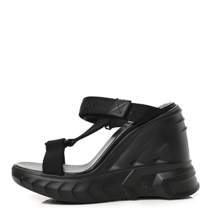Givenchy Rubber Marshmallow Wedge Strap Sandals 38 Black 1 of 7